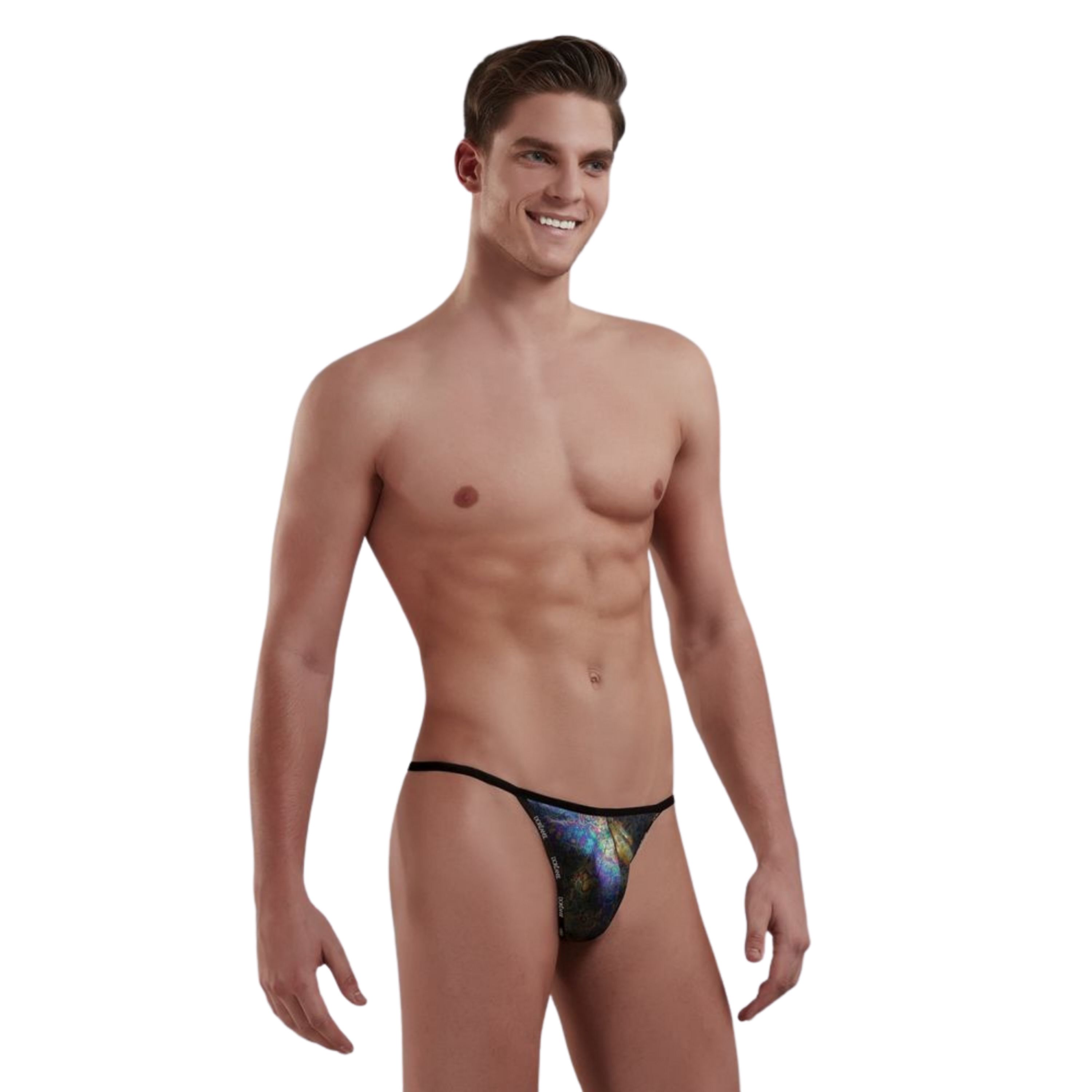 Мужские трусы стринги черные с масляным эффектом Doreanse MICROLOGY 1326 фото 1