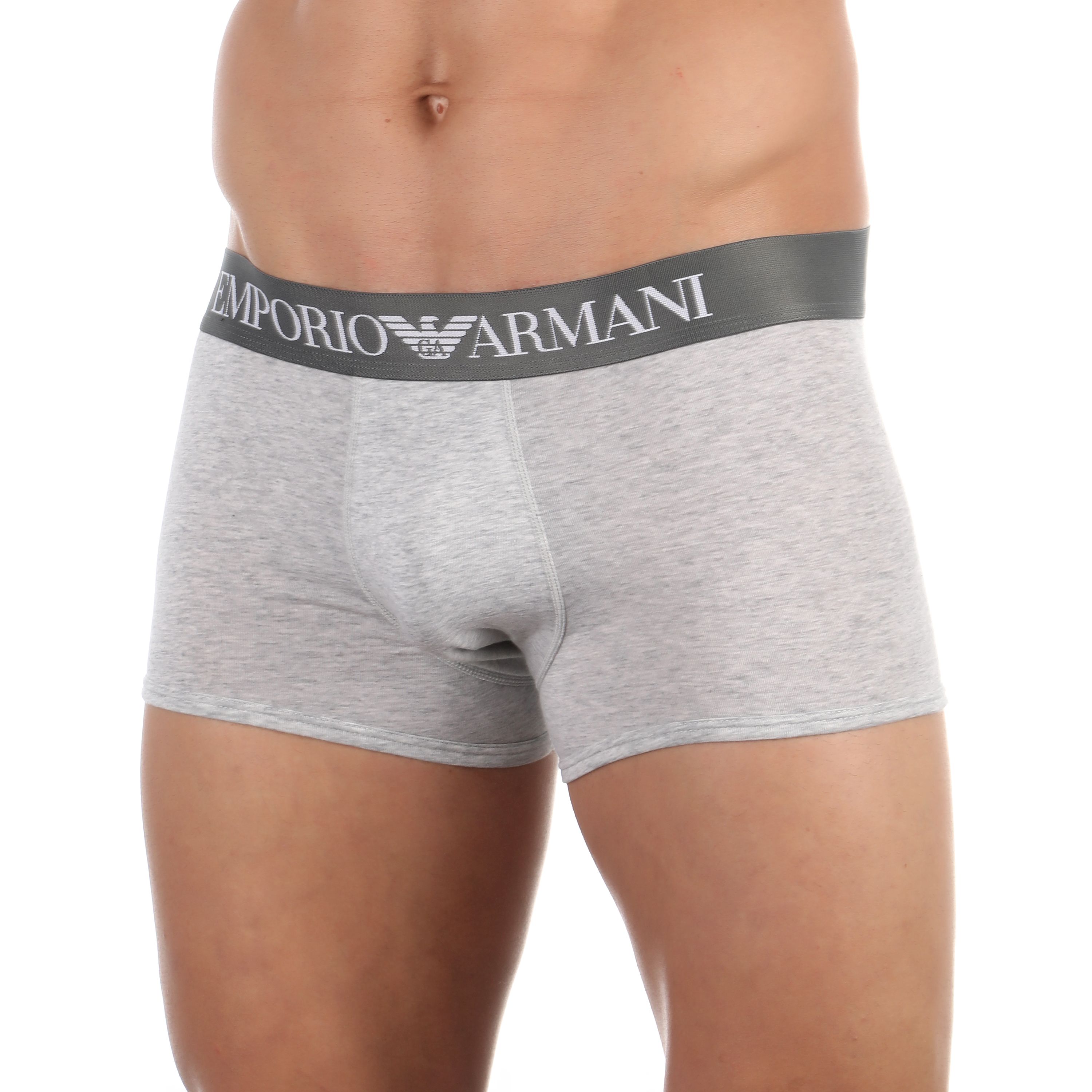 Мужские трусы боксеры серые меланж Emporio Armani 111389_CC729 00048 фото 1
