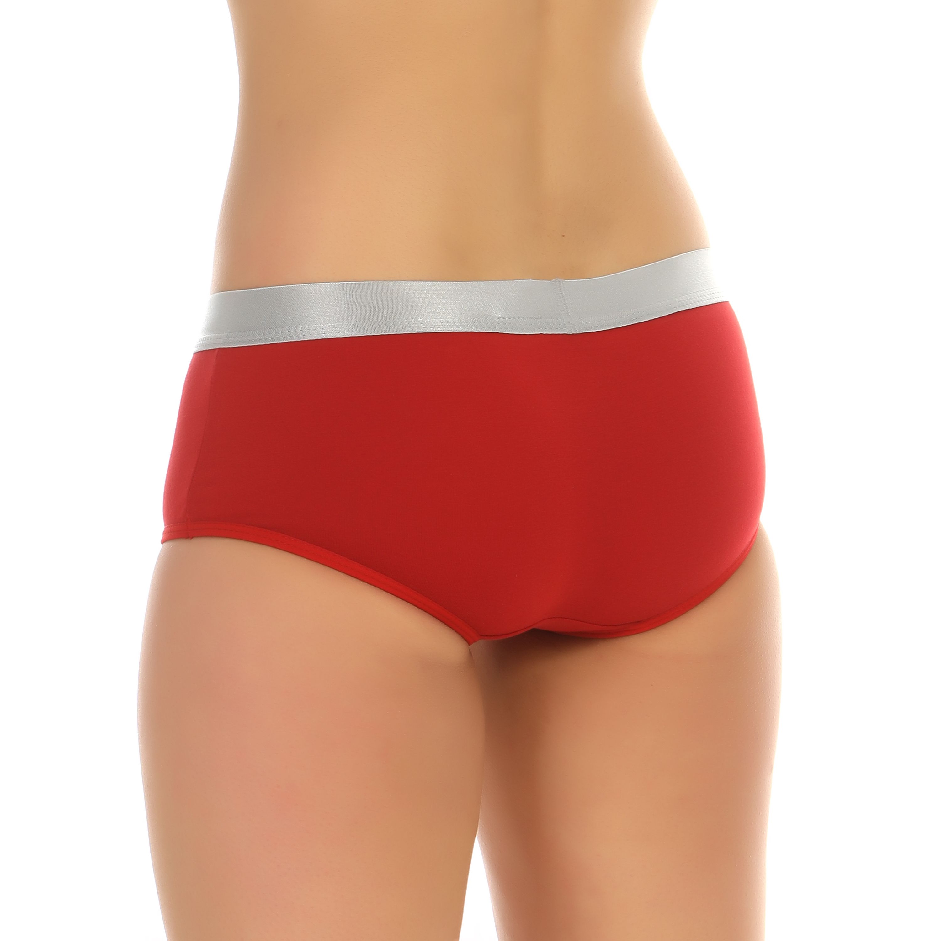 Женские трусы-шорты бордовые Calvin Klein Women Steel Red фото 2