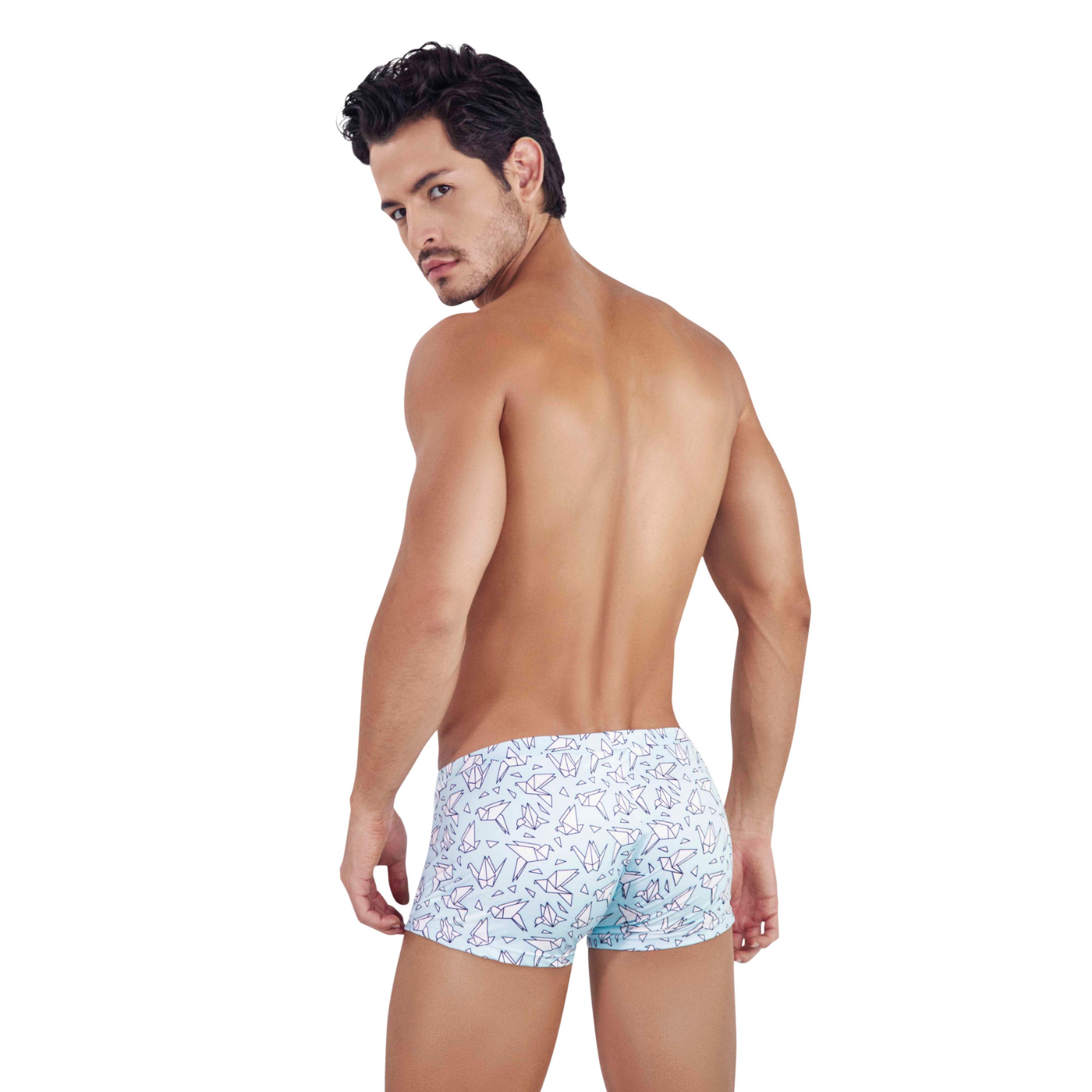 Мужские трусы хипсы голубые с принтом Clever Moda FIGURE TRUNKS 145807 фото 3