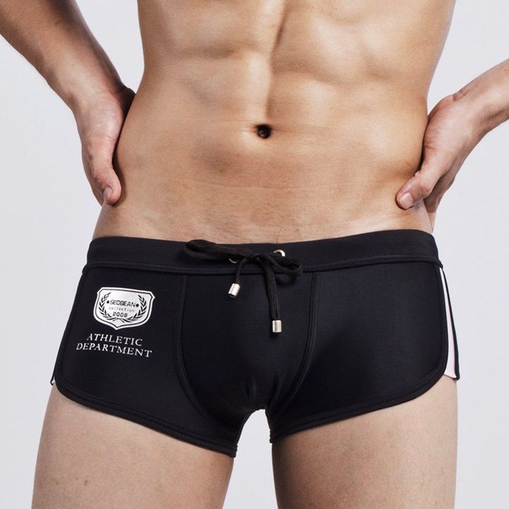 Мужские плавки хипсы черные Seobean Black Athletic Hip Boxer 