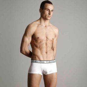 Фото Мужские трусы Calvin Klein боксеры серебряная резинка (модал)  CK18104-1