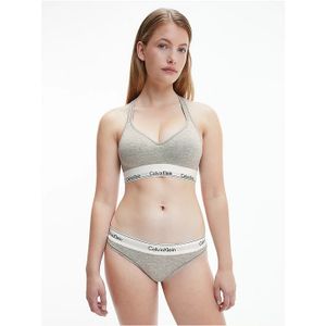 Фото Женский комплект: топ+стринги серый Calvin Klein Women Фото Женский комплект: топ+стринги серый Calvin Klein Women