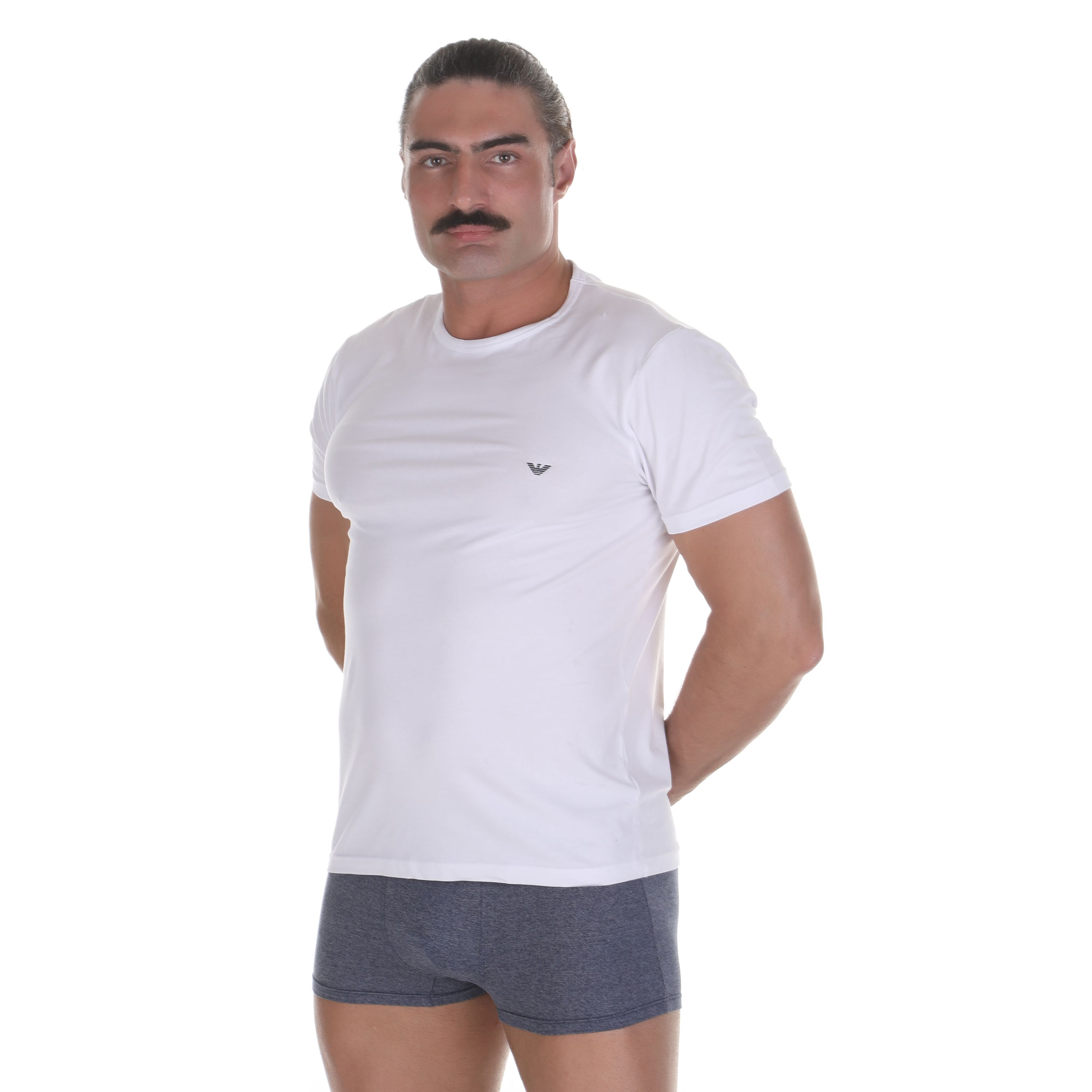 Набор мужских футболок 2в1 (белый, темно-синий) Emporio Armani 111267_CC717 10410 фото 4