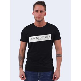 Фото Мужская футболка черная с принтом Sergio Dallini SDT750-2