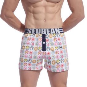 Фото Мужские шорты белые с рисунком Seobean Mens Sport Lounge Shorts