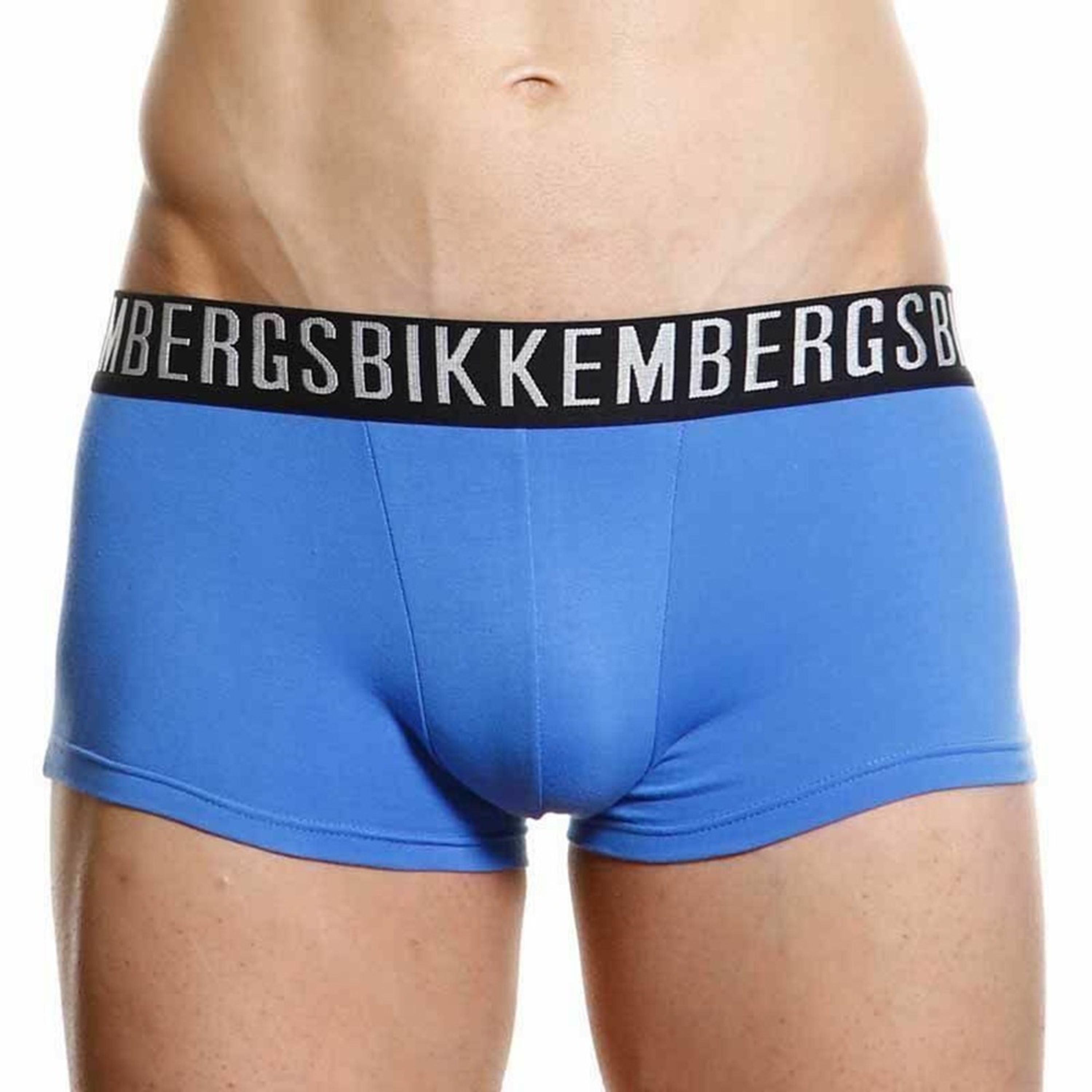 Мужские трусы боксеры темно-голубые Bikkembergs Blue Trunks  фото 2