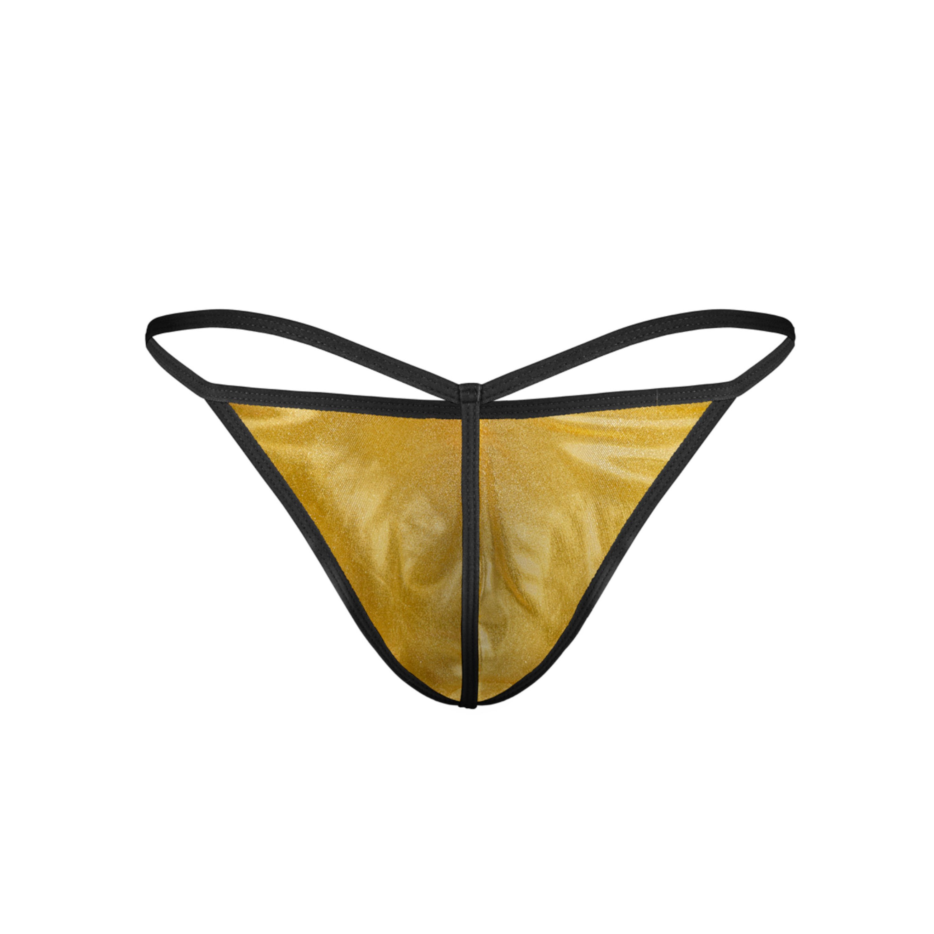 Мужские трусы стринги золотистые DARKZONE DZN6698 фото 2