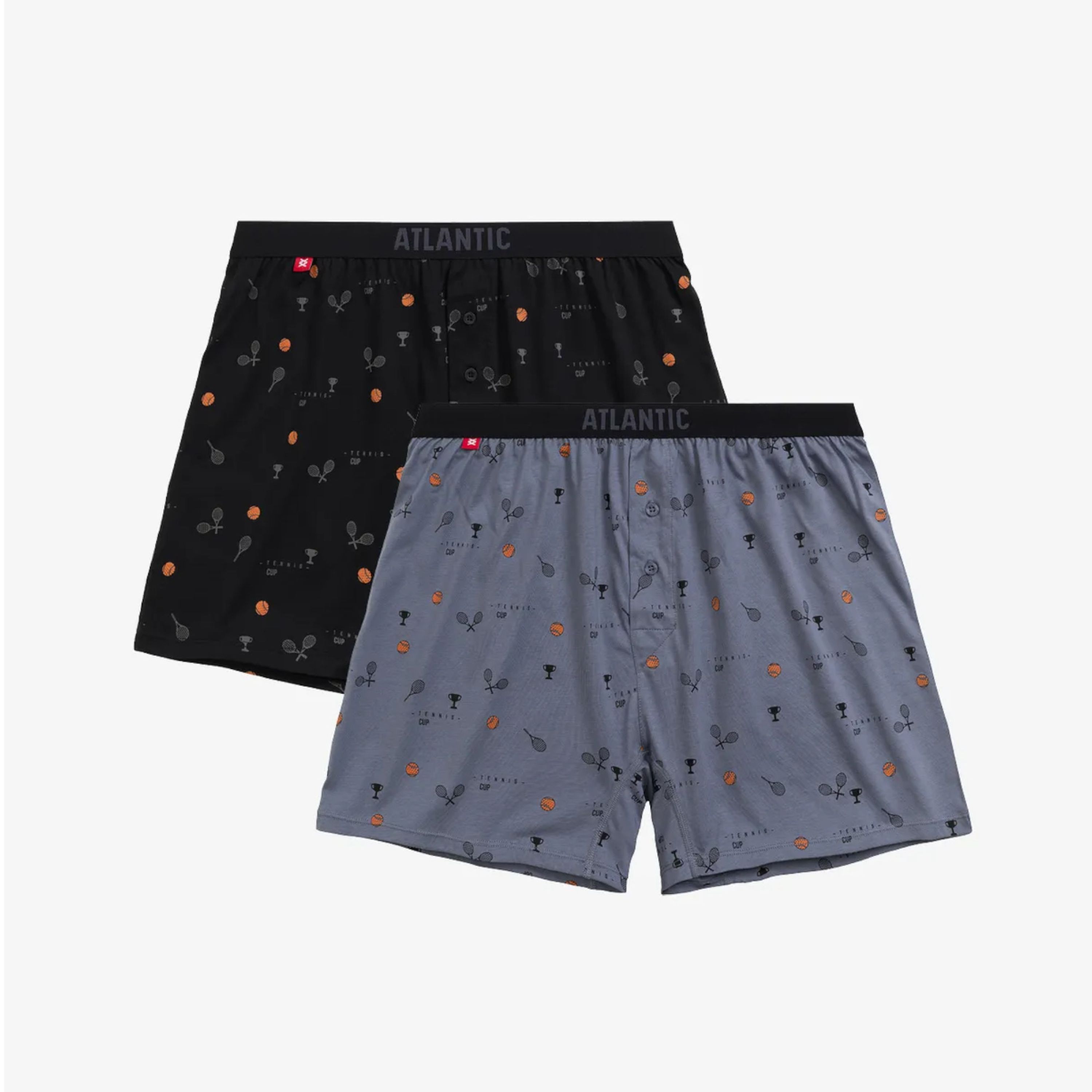 Мужские трусы-шорты (черный + голубой) набор 2 в1 ATLANTIC 2MBX-052 фото 1