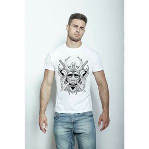 Фото Мужская футболка белая с принтом "ронин" Emilio Barbone 020012m-EB