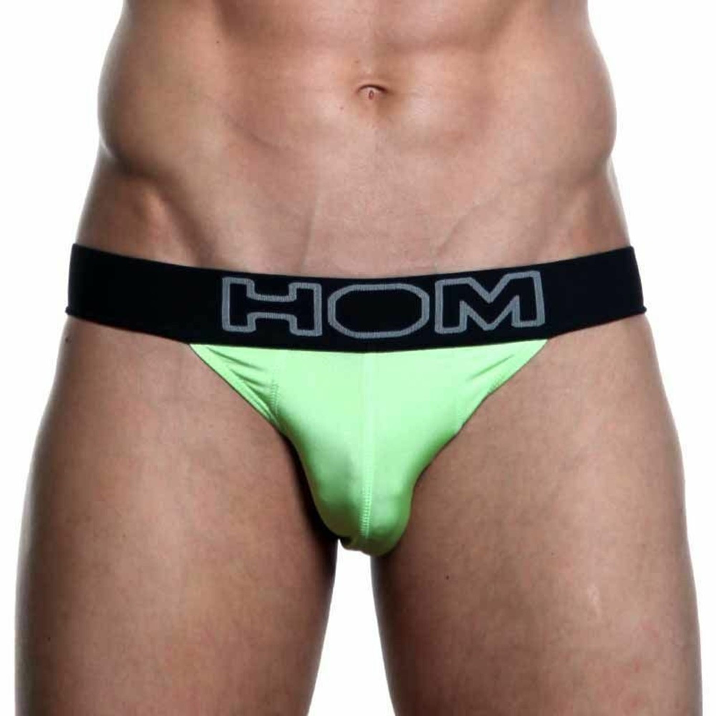Мужские трусы танга зеленые с черной резинкой HOM Night Therapy Tanga Brief Green фото 2