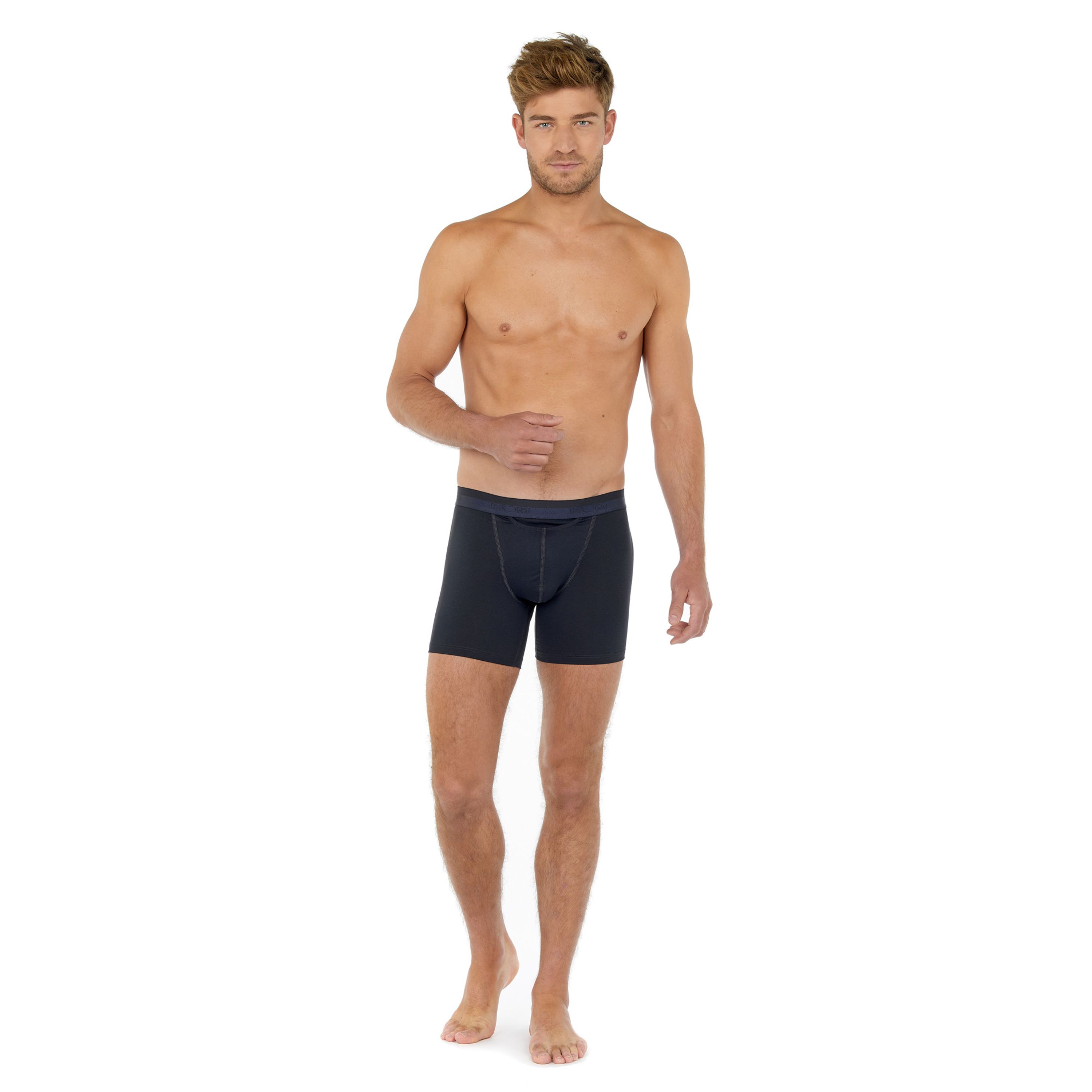 Мужские трусы боксеры удлиненные темно-синие HOM HO1 Long Boxer Briefs HO1 359519_4000RA фото 1