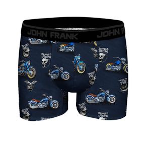 Фото Мужские трусы боксеры темно-синие с принтом JOHN FRANK JFBD371-MOTO