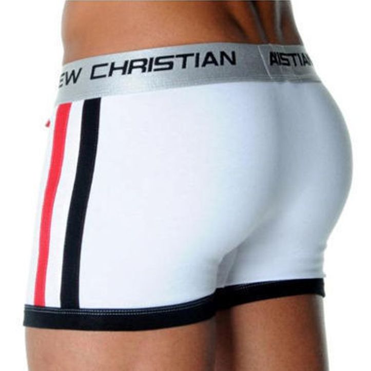  Мужские трусы боксеры с пуш-ап Andrew Christian Shock Jock Racer White Boxer AC52 фото 2