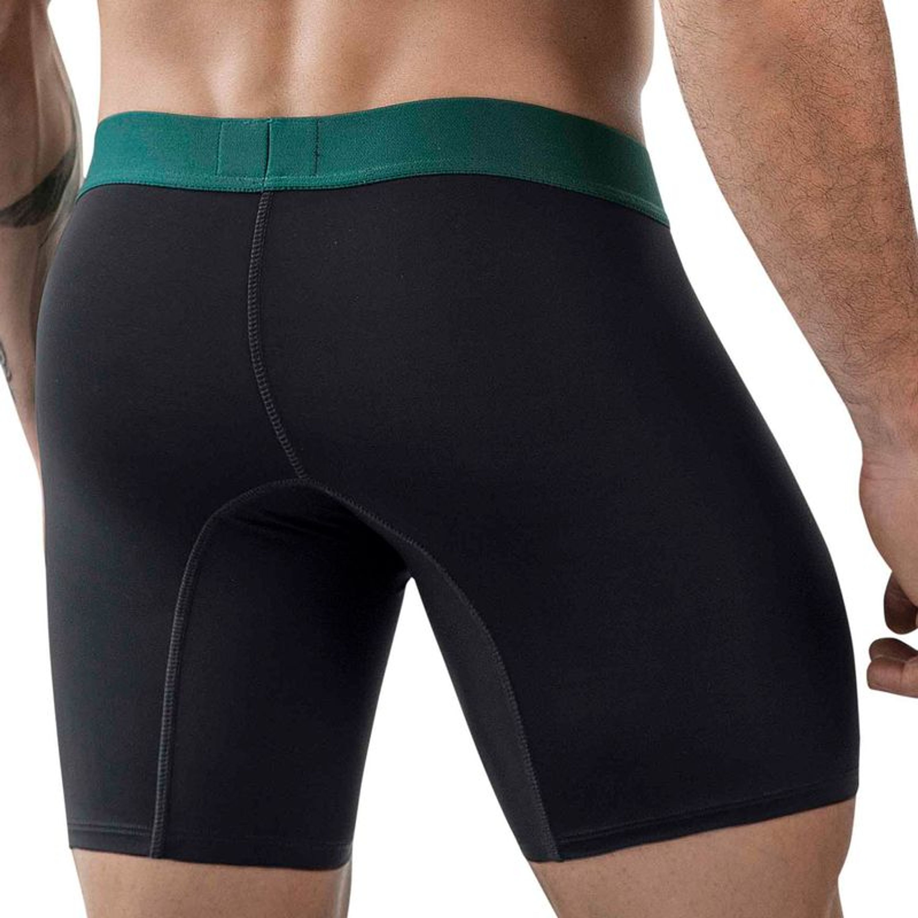 Мужские трусы боксеры черные удлиненные Clever Moda AUDAZ LONG BOXER 186811 фото 2