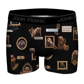Фото Мужские трусы боксеры черные с принтом JOHN FRANK JFBD377-BEAR