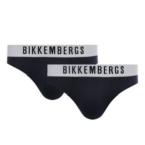 Фото Мужские трусы брифы синие набор 2 в 1 Bikkembergs ELEGANCE BKK1USP10BI/2