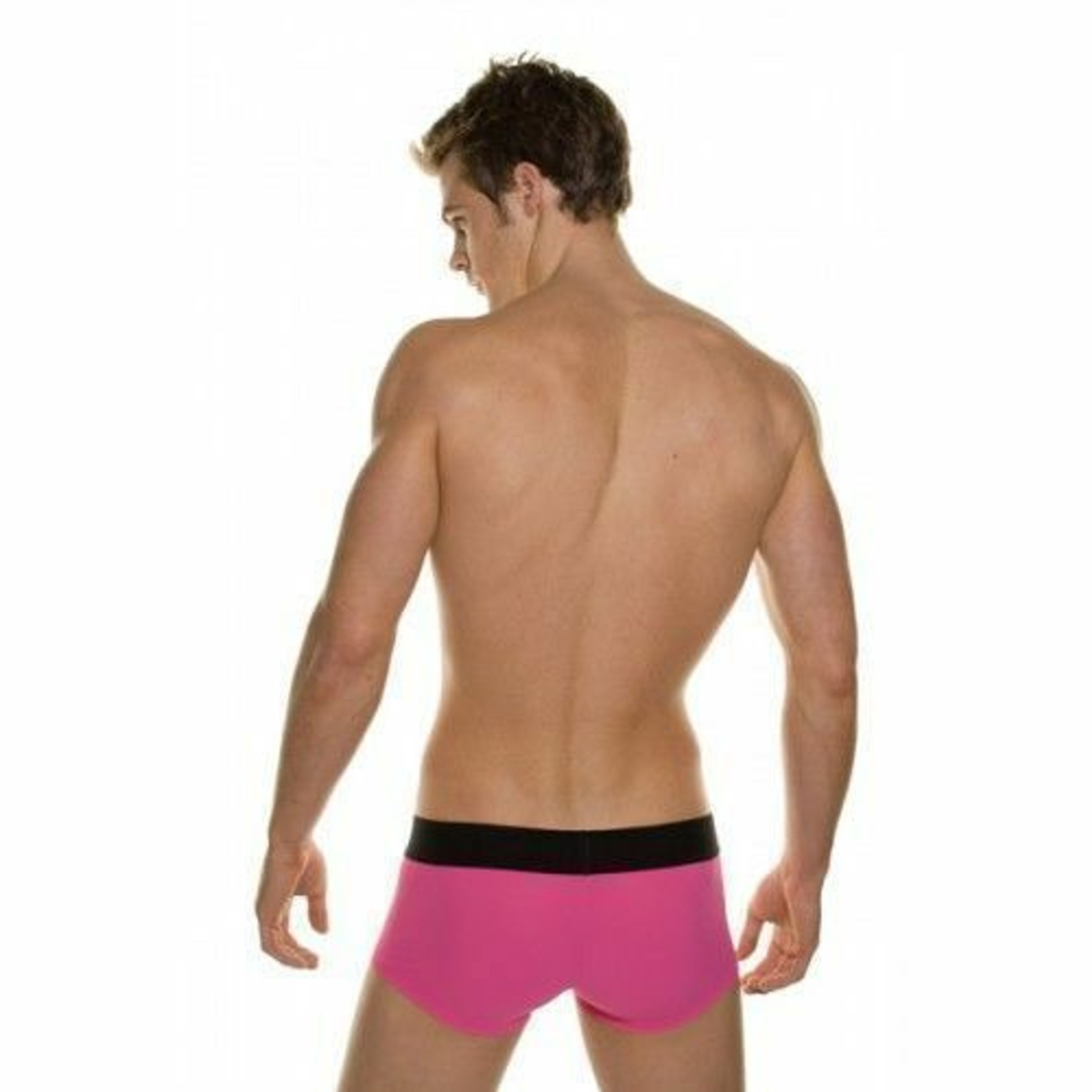 Мужские трусы хипсы розовые с черной резинкой HOM Night Therapy Trunk Pink фото 3
