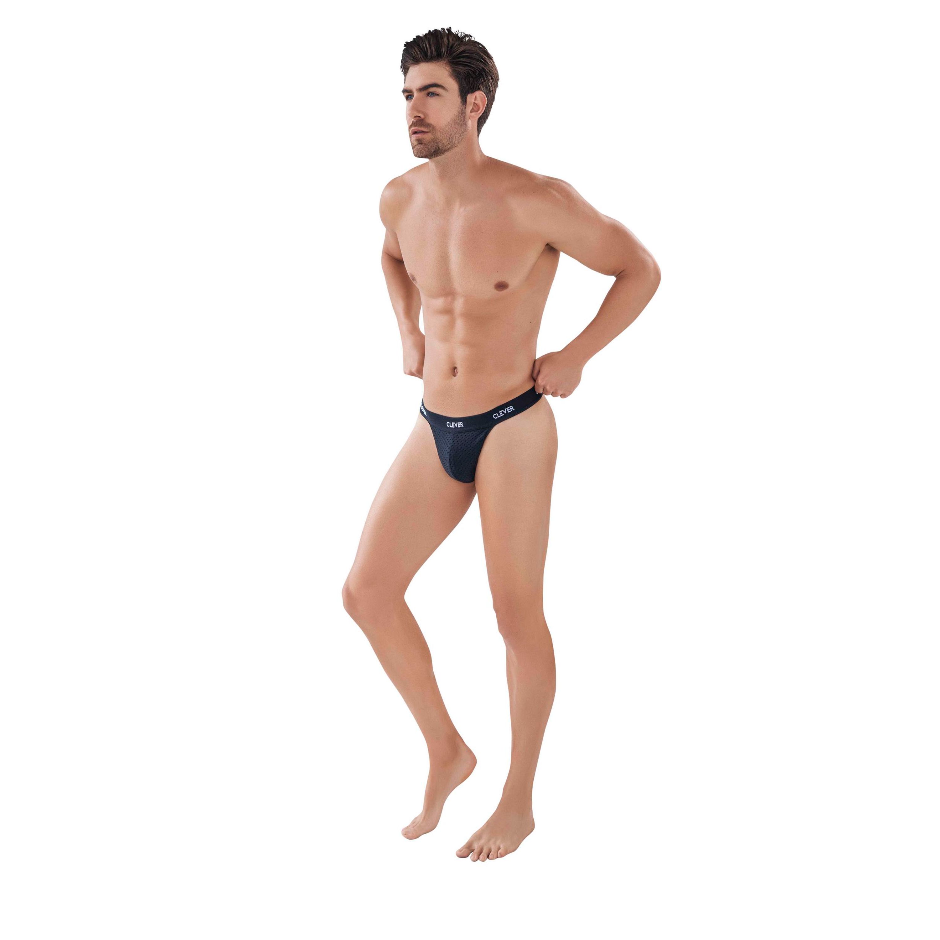 Мужские трусы тонги черные в сетку Clever LATIN LUST THONG 087611 фото 2