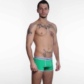 Фото Мужские трусы боксеры зеленые с серой резинкой D&G Green Boxer