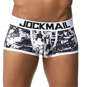 Фото Мужские трусы хипсы черные с белой резинкой JOCKMAIL JM6039-2