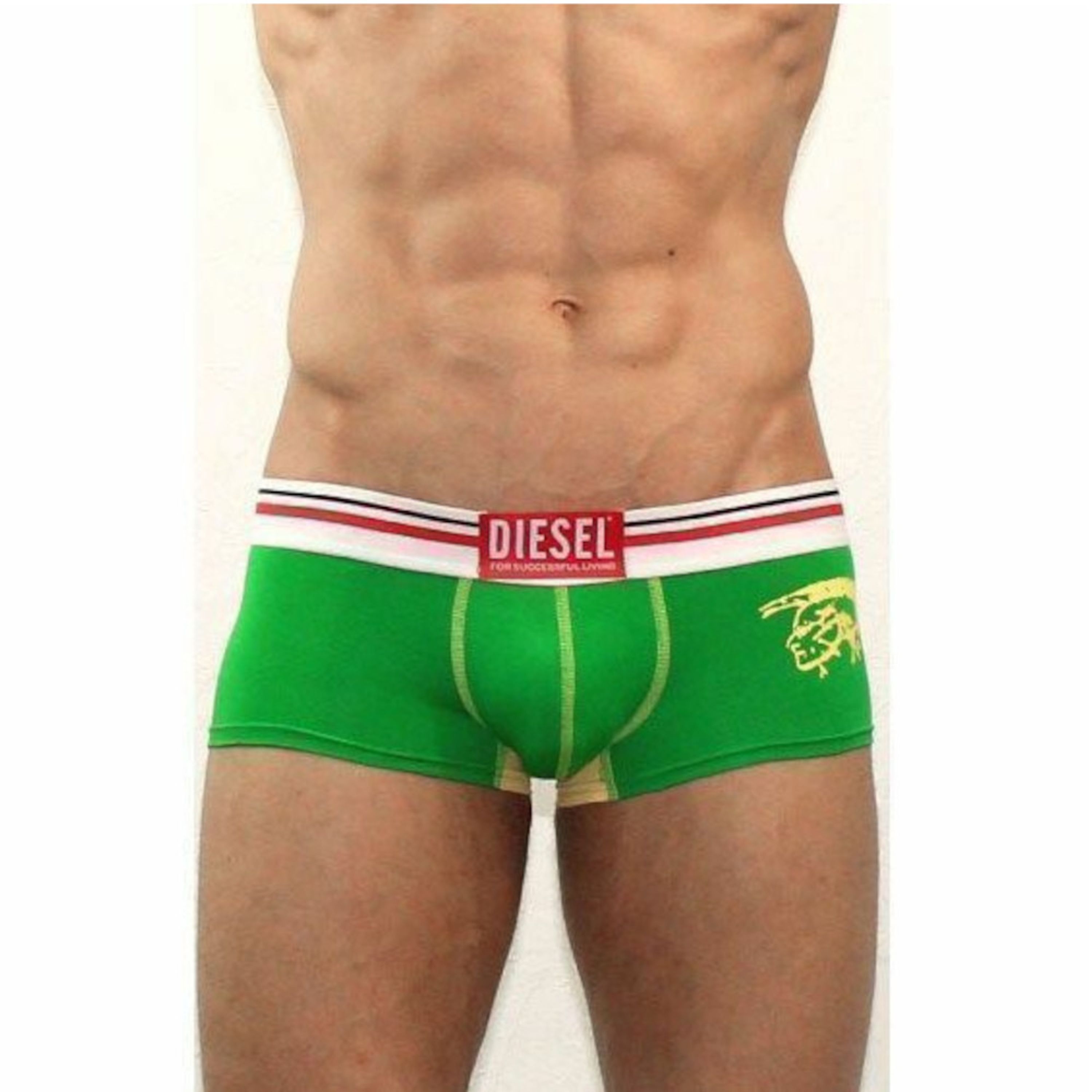 Мужские трусы хипсы зеленые с желтой вставкой Diesel Green фото 1