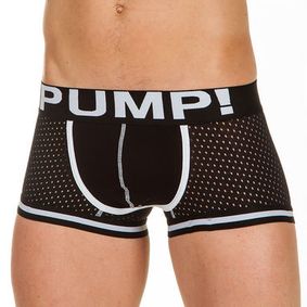 Фото Трусы мужские боксеры черные в сетку с белой окантовкой PUMP! Black white PM4-M214