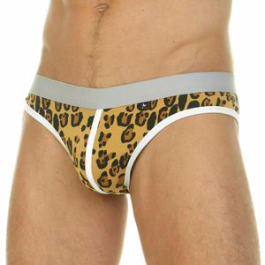 Фото Трусы мужские слипы с леопардовым принтом Van Baam VB39781