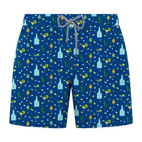 Фото Мужские шорты пляжные синие с принтом JOHN FRANK JFSSSWL100-GIN & ICE