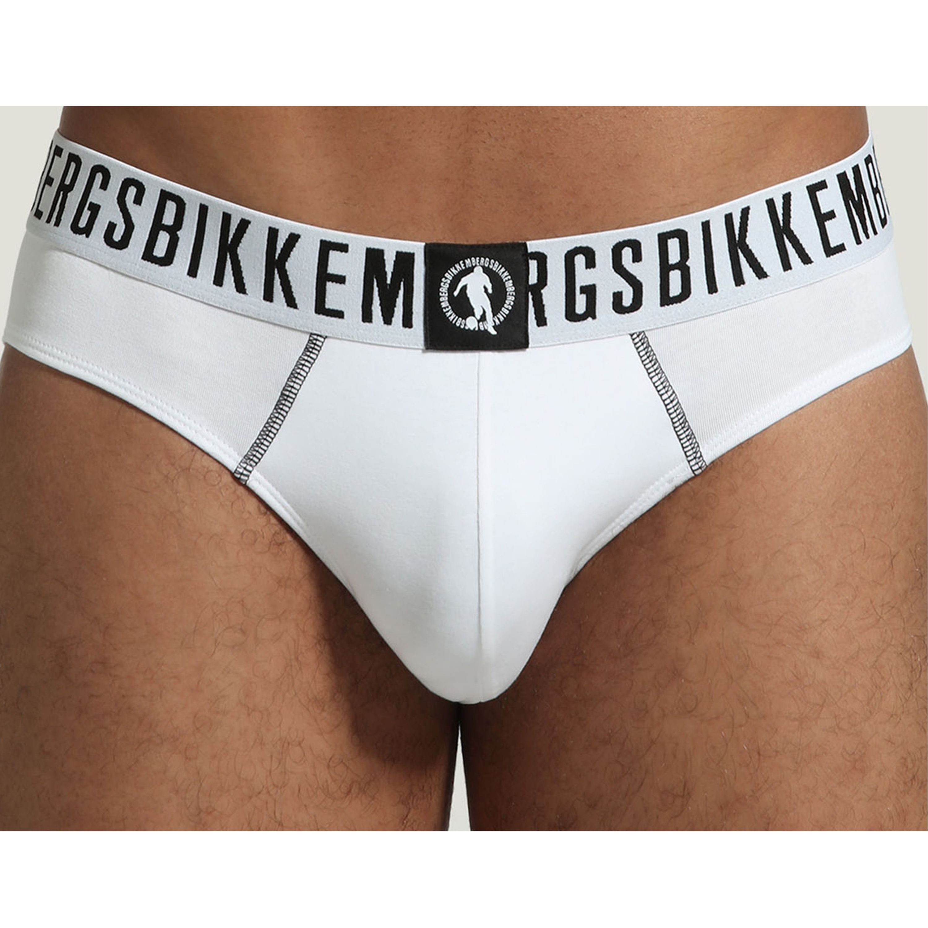 Мужские трусы брифы белые набор 2 в 1 Bikkembergs FASHION PUPINO BKK1USP06BI фото 4