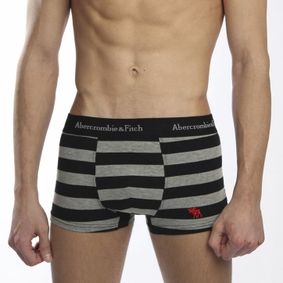 Фото Мужские трусы боксеры в черно-серую полоску Abercrombie&Fitch