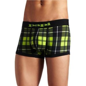 Фото Мужские трусы боксеры зеленые в клетку PAPI