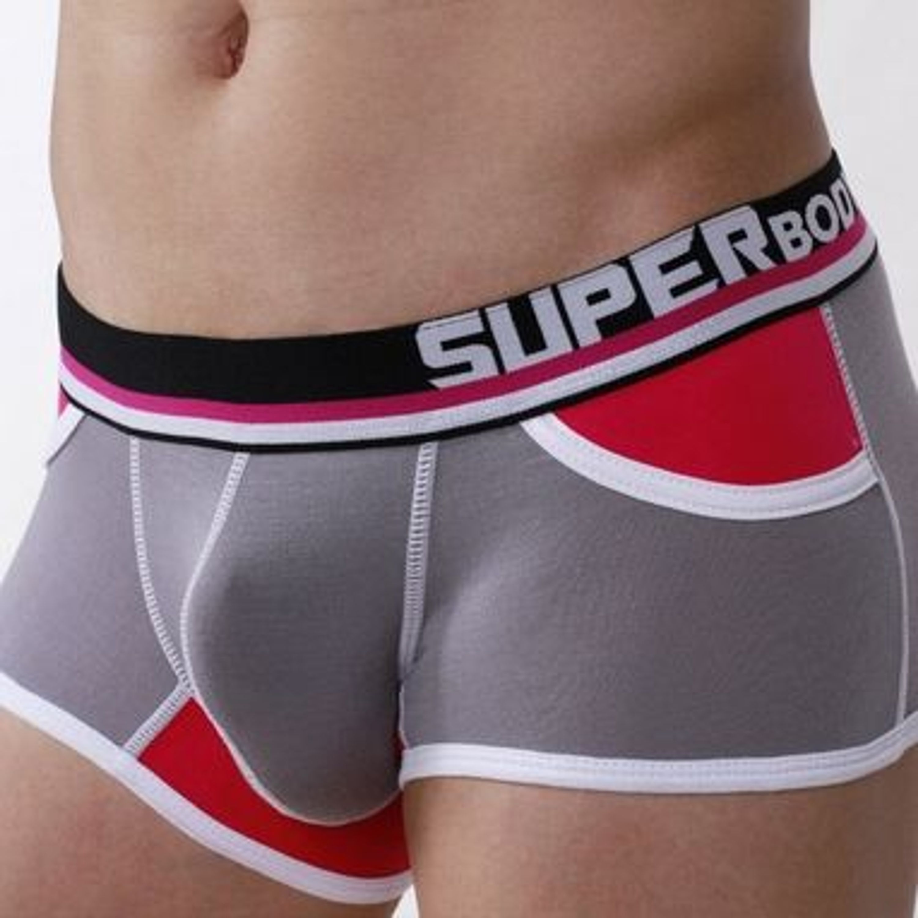  Мужские трусы хипсы серо-розовые Superbody Modal Grey Pink Hip Boxer фото 2