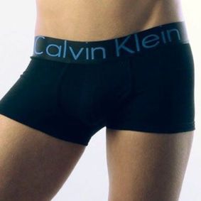 Фото  Мужские трусы боксеры (модал) Calvin Klein Steel Black Waistband Blue