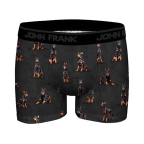 Фото Мужские трусы боксеры темно-серые с принтом JOHN FRANK JFBD378-DOBERMAN