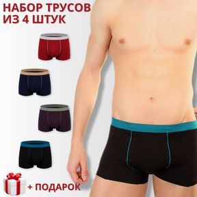 Фото Набор мужских трусов боксеров 4в1+ПОДАРОК  ROMEO ROSSI RR6011-04