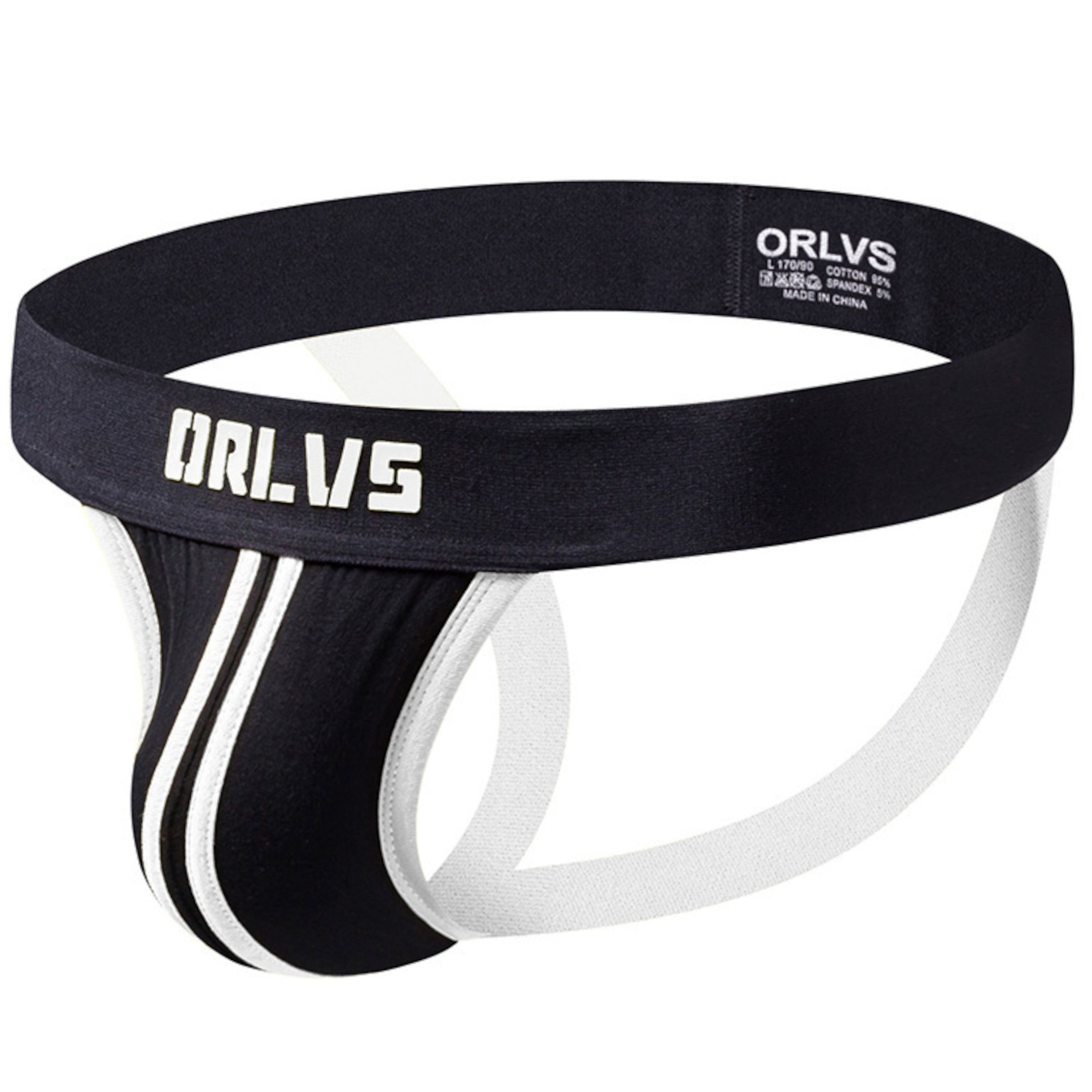 Мужские трусы джоки черные с белой окантовкой  ORLVS OR166-1 фото 1