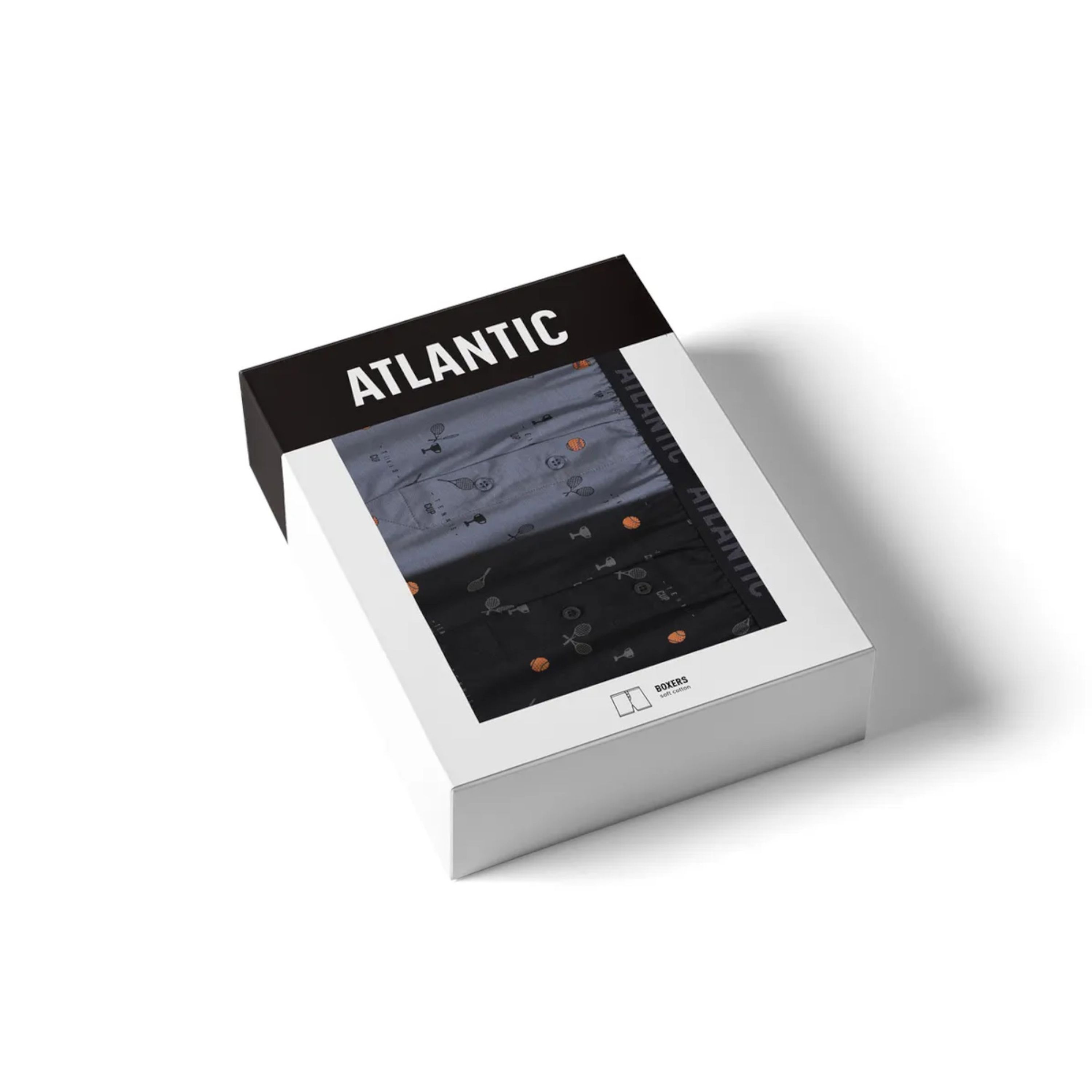 Мужские трусы-шорты (черный + голубой) набор 2 в1 ATLANTIC 2MBX-052 фото 7