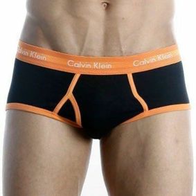 Фото Мужские трусы брифы Calvin Klein 365 Black Orange Brief CK17202