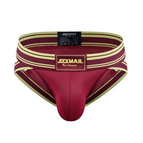 Фото Мужские трусы брифы бордовые с вырезами по бокам JOCKMAIL JM2024-18