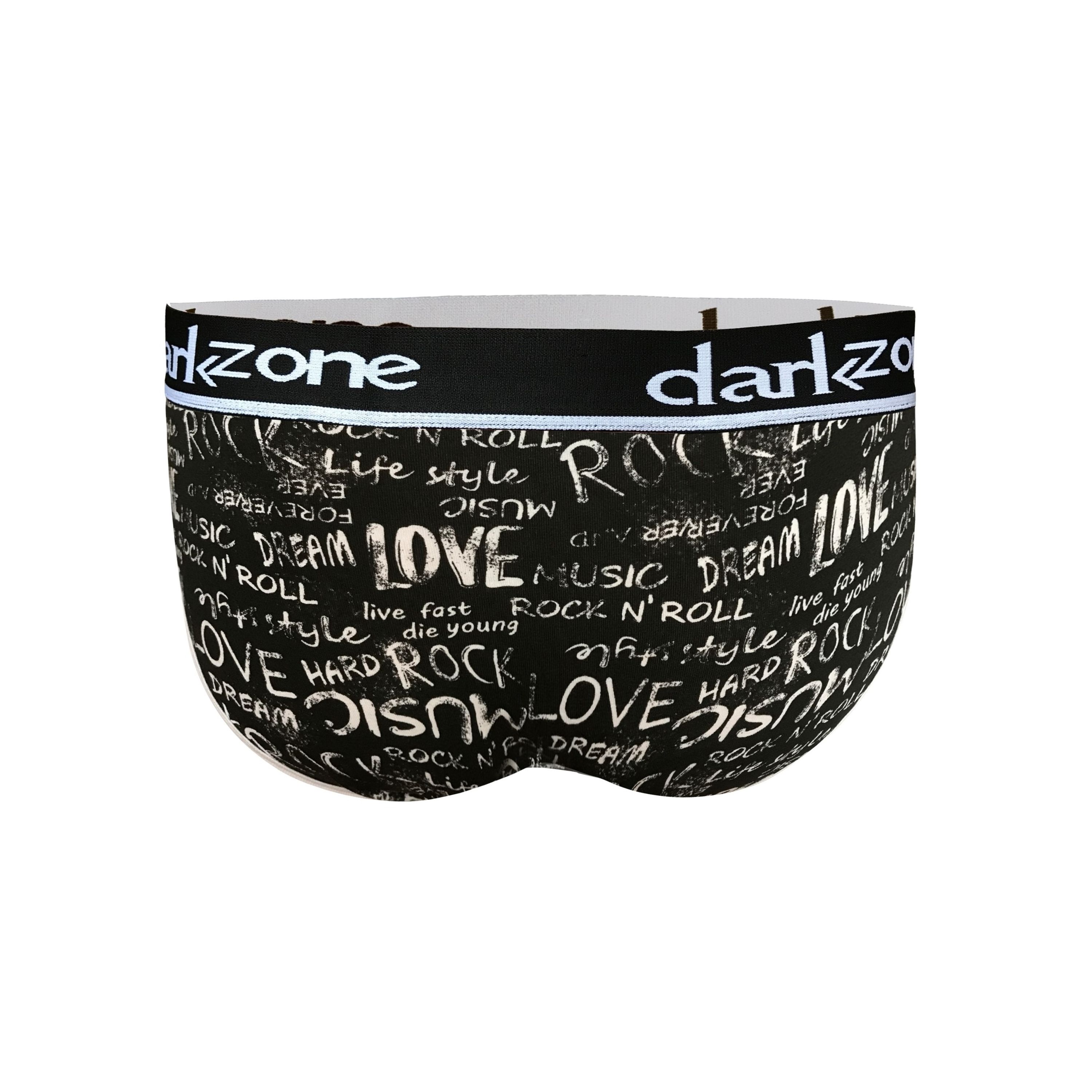 Мужские трусы брифы с вырезом черные с принтом DARKZONE DZN6263 фото 2