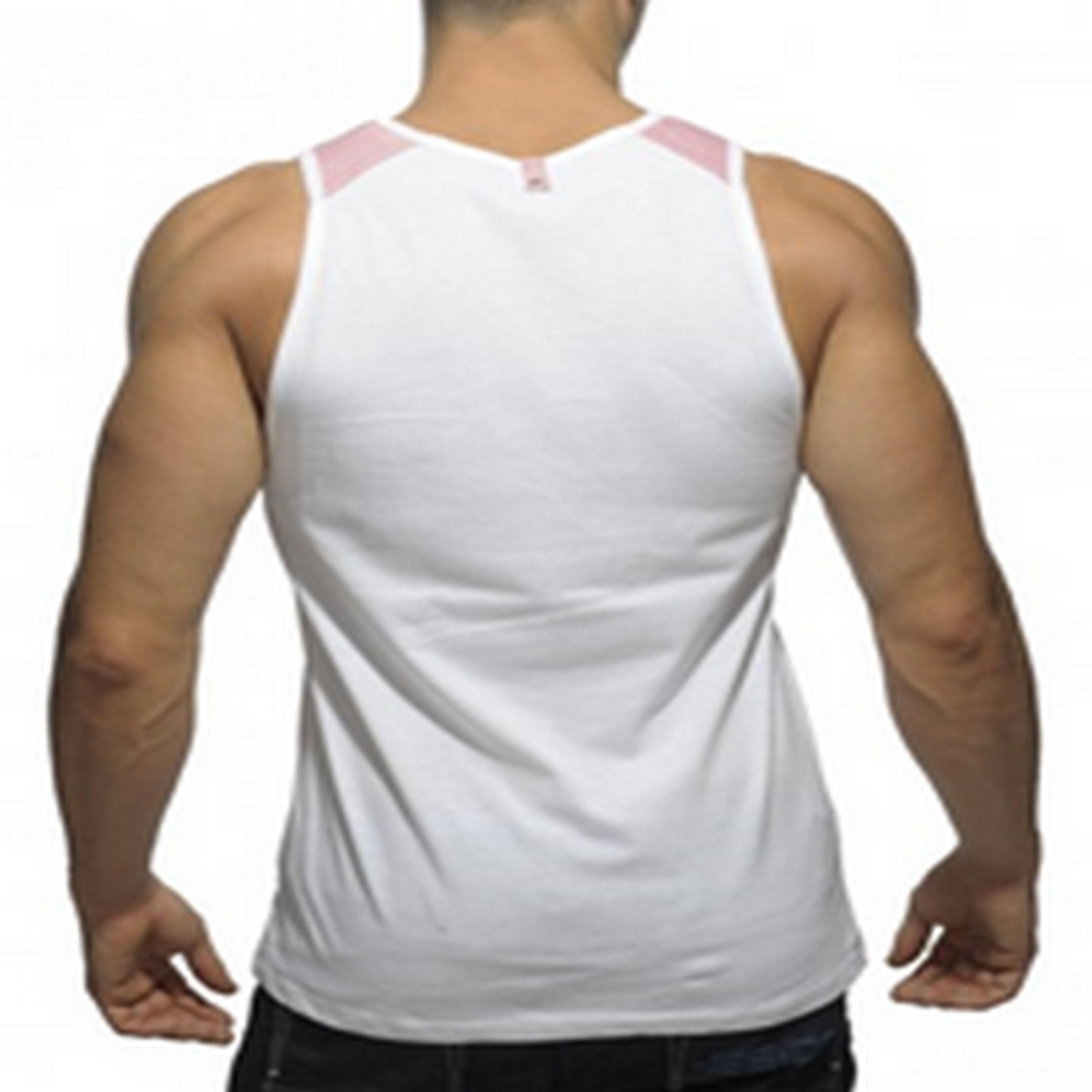 Мужская майка белая с розовым ES фото 2