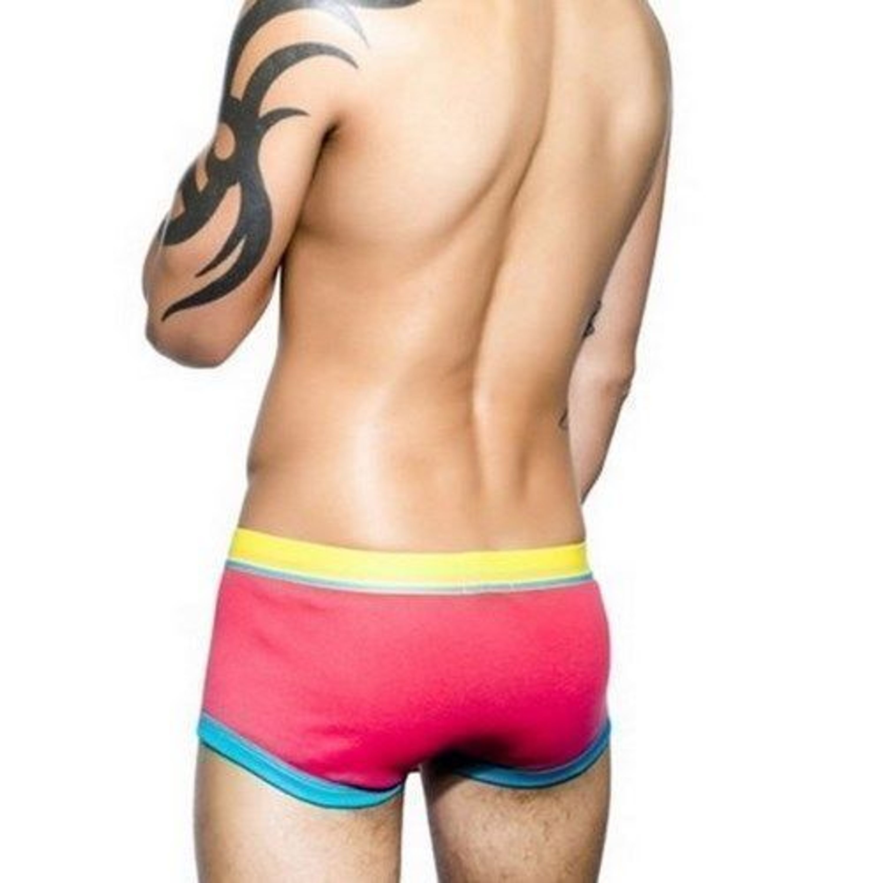 Мужские трусы хипсы с вырезом розовые Andrew Christian Bright Trunks AC9561 фото 3