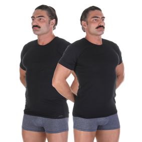Фото Набор мужских футболок 2в1 с круглым вырезом черный BALDESSARINI 90005/6061 9009