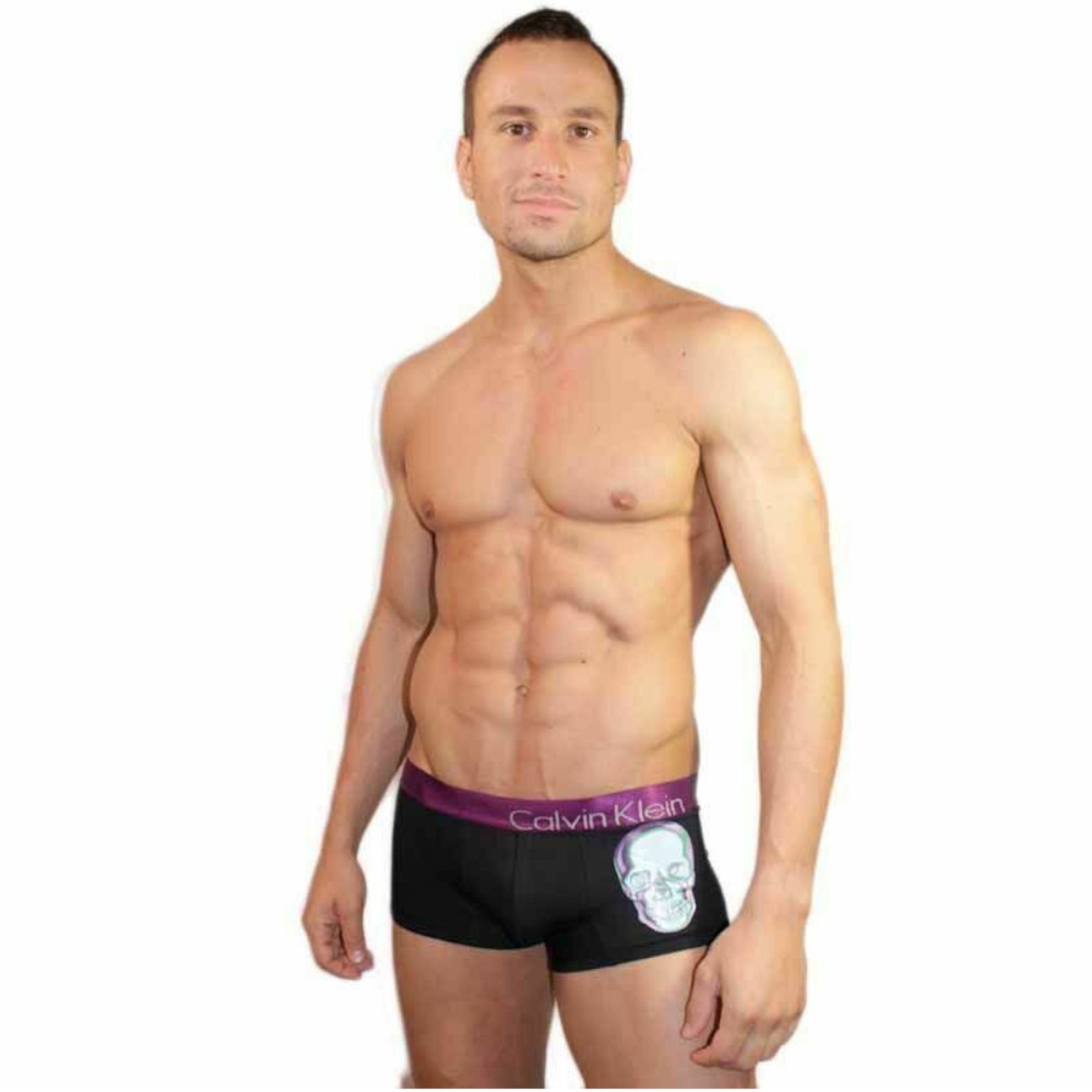Мужские трусы боксеры черные с черепом Calvin Klein Boxer Black фото 1