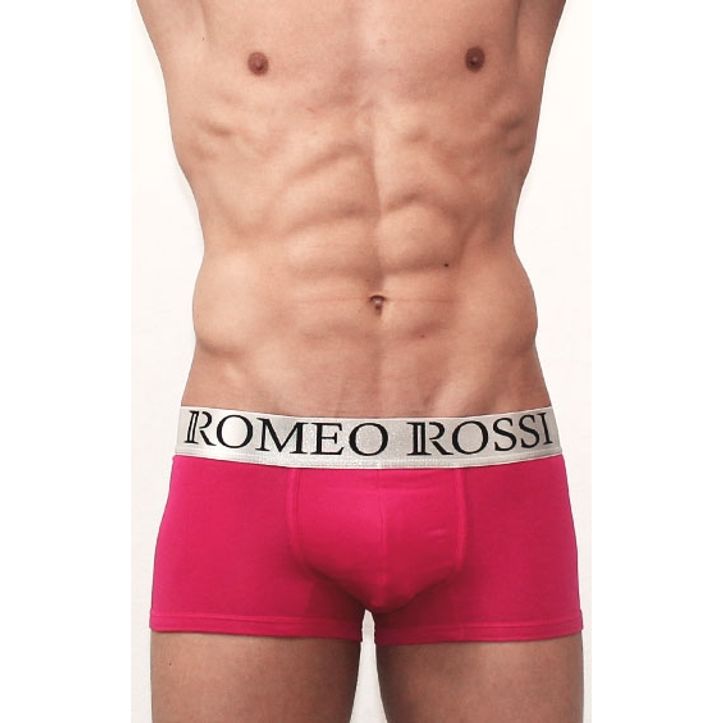 Мужские трусы боксеры малиновые Romeo Rossi Steel Dark Pink Boxer RR00009 