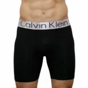 Фото Мужские трусы боксеры удлиненные черные Calvin Klein Steel Boxer