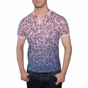 Фото Мужская футболка ETRO розовая с принтом 