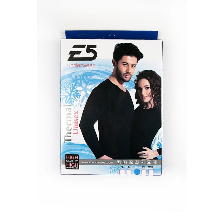 Лонгслив термо унисекс черный E5 Underwear 