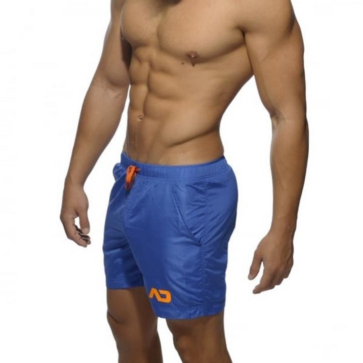 Мужские шорты удлиненные голубые с оранжевыми завязками Addicted Sport Shorts Blue фото 3